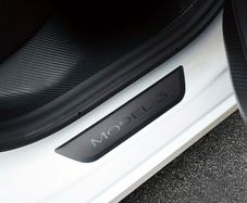 tesla model 3 carbon fibre effect door sill protection