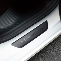 tesla model 3 carbon fibre effect door sill protection