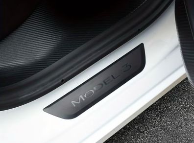 tesla model 3 carbon fibre effect door sill protection