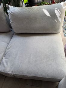 Modern Grey Fabric Corner Sofa  2 Piece Modular L Shape Couch