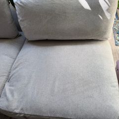 Modern Grey Fabric Corner Sofa  2 Piece Modular L Shape Couch