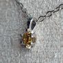 Natural Yellow Diamond 0.14ct GWLAB Certified S925 Rhodium-Plated Pendant Image 5