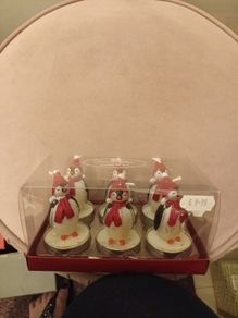 6 Christmas TLight penguin candles