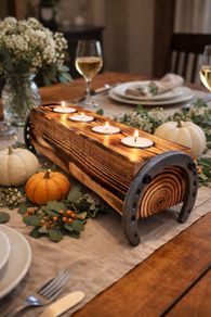 Rustic candle holder lucky charming, Handmade