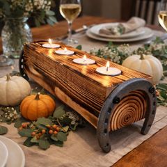 Rustic candle holder lucky charming, Handmade