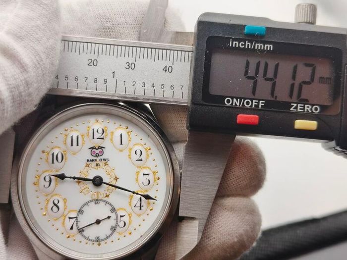 BARN OWL No. 01  Unique Mechanical Watch  Antique Enamel Dial with Real Gold Detailing