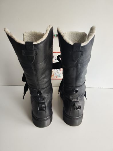 Triumph Aimilita Dr Martens fur fleece lined FL black mid calf boots UK5 EU38