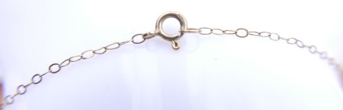 Vintage 9Ct Gold  Necklace With Real Pearl Pendant length 19,8" - 0,75g