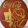 Rare 110cm Coca-Cola Tavern Double Sided Wood Swing Sign 3D Metal Relief 1970s Image 2
