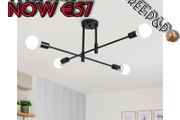 NEW SALE | Industrial Semi Flush Mount Pendant Light 4 Light E27 Modern Light Fixture Sputnik Chandeliers Mid Century Ceiling Light Fixture