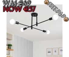 NEW SALE | Industrial Semi Flush Mount Pendant Light 4 Light E27 Modern Light Fixture Sputnik Chandeliers Mid Century Ceiling Light Fixture