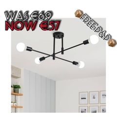 NEW SALE | Industrial Semi Flush Mount Pendant Light 4 Light E27 Modern Light Fixture Sputnik Chandeliers Mid Century Ceiling Light Fixture
