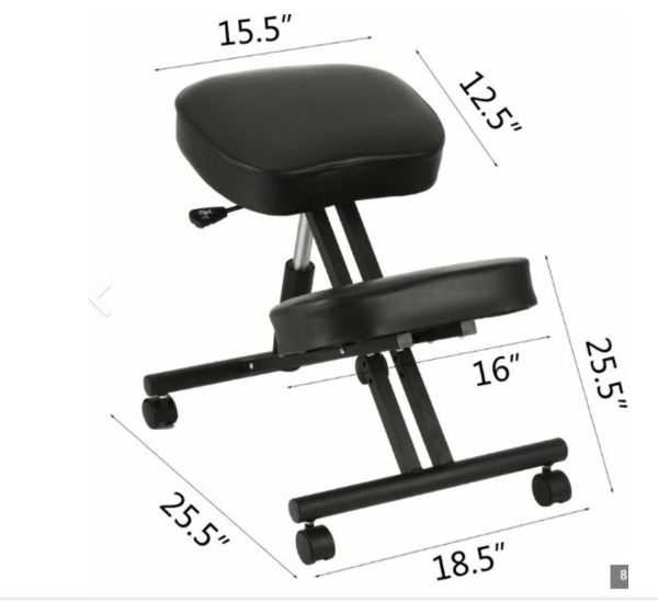 Ergonomic Kneeling Chair Adjustable Stool Beautify Hips Durable Black Mobile