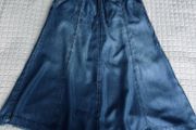 Le Comte 100% Lyocell Denim-Look Midi A-Line Skirt - Size UK 12 / EU 38