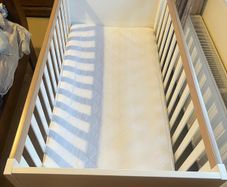 Nested NOA Cot Bed with Mamas and Papas Premium Dual Core Mattress