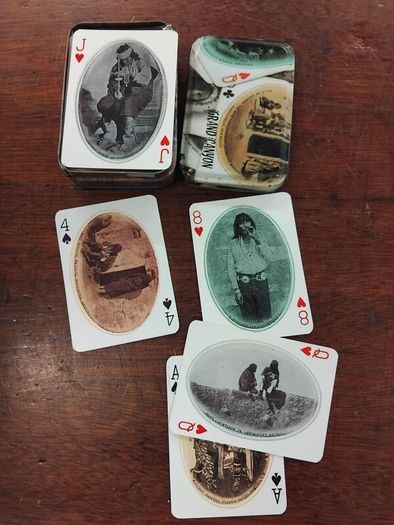 Native American Playing cards and tin