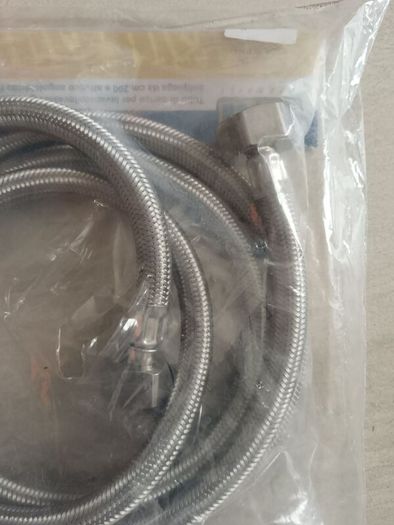 Flexible Hose 2 meters long  equals 200 cm for Washing Machine and Dishwasher in Stainless Steel,