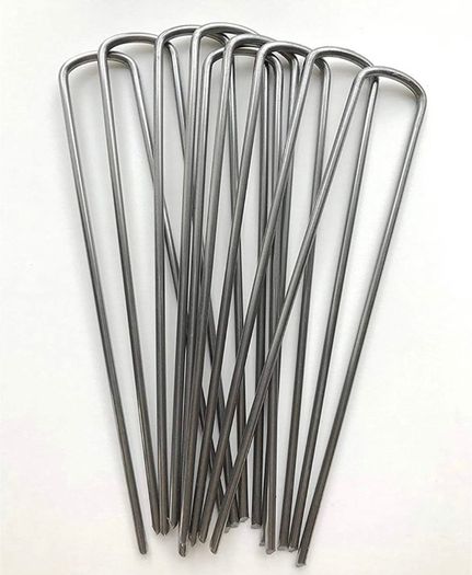 Garden Pins Galvanized Anti-Rust Ground Staples Stakes Pegs Spikes Pins for Securing Lawn Farm Sod Weed Barrier Landscape Grass Fabric Netting (FREE POSTAGE)