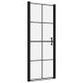 Shower Door Tempered Glass 91x195 cm Black Image 2