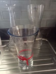 Glass vases x 3