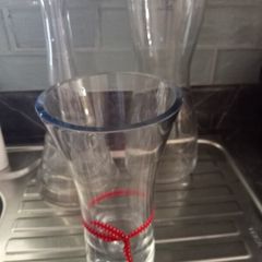 Glass vases x 3