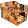 Dollhouse Miniature with Furniture, DIY DollHouse Kit Plus Dust Proof and Music Movement, 1:24 Scale Creative Room (MULTIPLE STYLES Image 2
