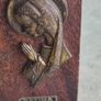 Very Small Holly Wood Plaque Of Fatima Desk Stand Image 2