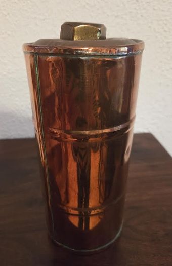 Antique Copper Hot Water Bottle Brass Screw Cap