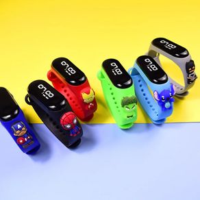 Marvel Spider-Man Batman Children's Watch Cartoon Fashion Watches Electronic Digital LED Display Watches Waterproof Holiday Gift Kids Watches