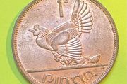 vintage pre-decimal Irish 1 pingin (one penny) bronze coin
