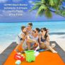 Beach Mat Picnic Blanket, Extra Large 210 x 200cm Beach blanket Waterproof Sandproof Water Resistant Picnic Blanket with 4 Fixed Nails, Reinforced Edging for Beach, Camping, Hiking & Picnic Image 3