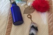 schoolbag keyrings and clip on water bottle