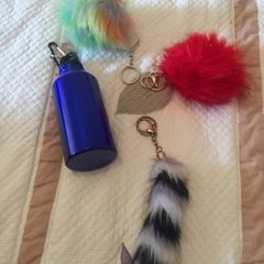 schoolbag keyrings and clip on water bottle