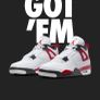 Air Jordan 4  Uk10.5 Red Cement Image 2