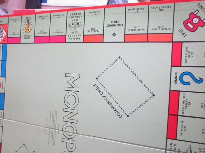 Vintage Monopoly Irish Edition Gameboard