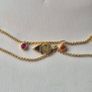 Original Thomas Sabo Charm Club necklace, S925 gold plated with multicolour stones, triangle charm & opal pendant.  Very good condition. Rare layered model. Image 6