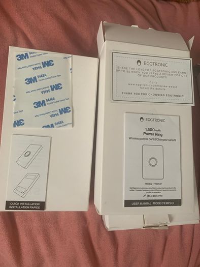 Eggtronic Power Ring 1500mAh Wireless Power Bank - Boxed