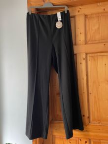 Evan's ladies black straight leg trousers plus size - New