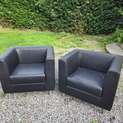 4 faux black leather tub seats excellent condition
