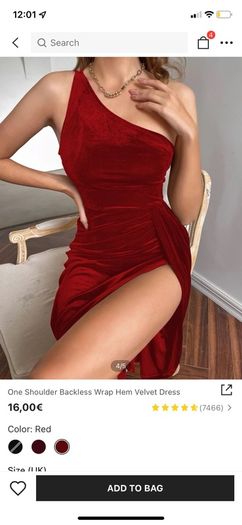 SHEIN One Shoulder Backless Velvet Dress