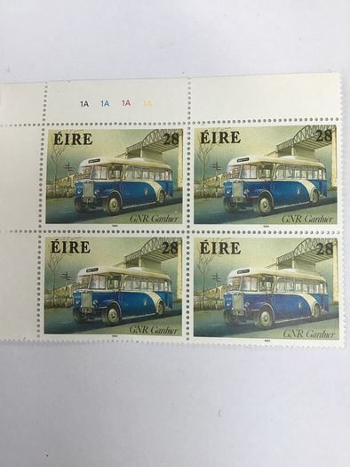 Block of 4 x 28p GNR Gardner Bus stamps. Mint