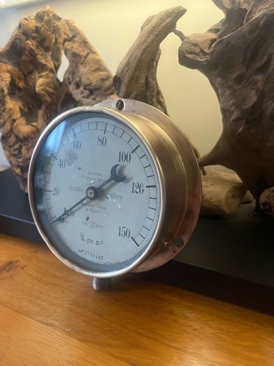 Antique Schaffer & Budenberg Brass Steam Engine Dial