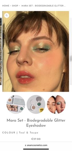 Anam Cosmetics Mara Set - Biodegradable Glitter Eyeshadow COLOUR | Teal & Taupe