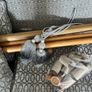 eyelet curtains 90 w x 108 drop  inc cushion& pole Image 6