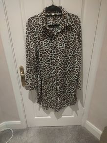 leopard print shirt dress