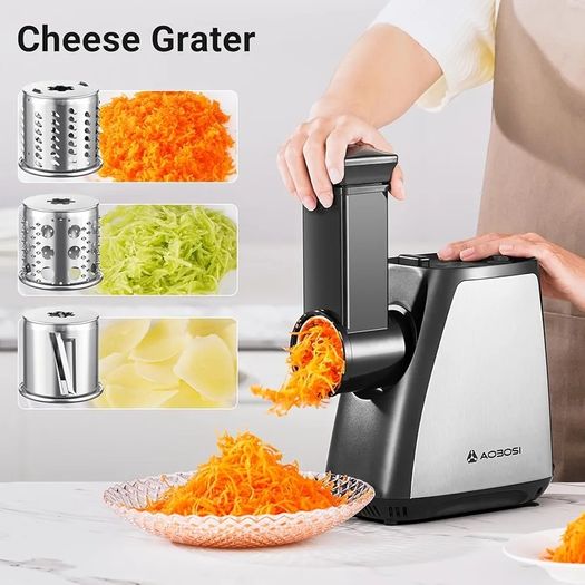 Electric Meat Grinder, 4-in-1 Meat Mincer Machine [2800W Max] with 3 Slice, Shred Blades, 2 Blades, 3 Plates, Sausage Stuffer, Kubbe Kit, for Home Kitchen Use, Sliver