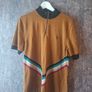 Fred Perry Knitted Cycling Neck Shirt Dark Caramel Half Zip Polo M Image 6