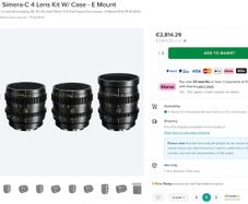Sony E Mount Thypoch Simera-C  Cinema 4 lenses