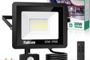 Security Lights Outdoor Motion Sensor, 30W PIR Security Light with Remote Control, IP66 Waterproof Lights , 2700LM LED Floodlights Mains Powered for Garden,Yard, Garage
