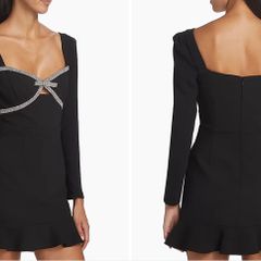 Self-Portrait Black Diamante Bow Mini Dress BNWT UK12 RRP 495